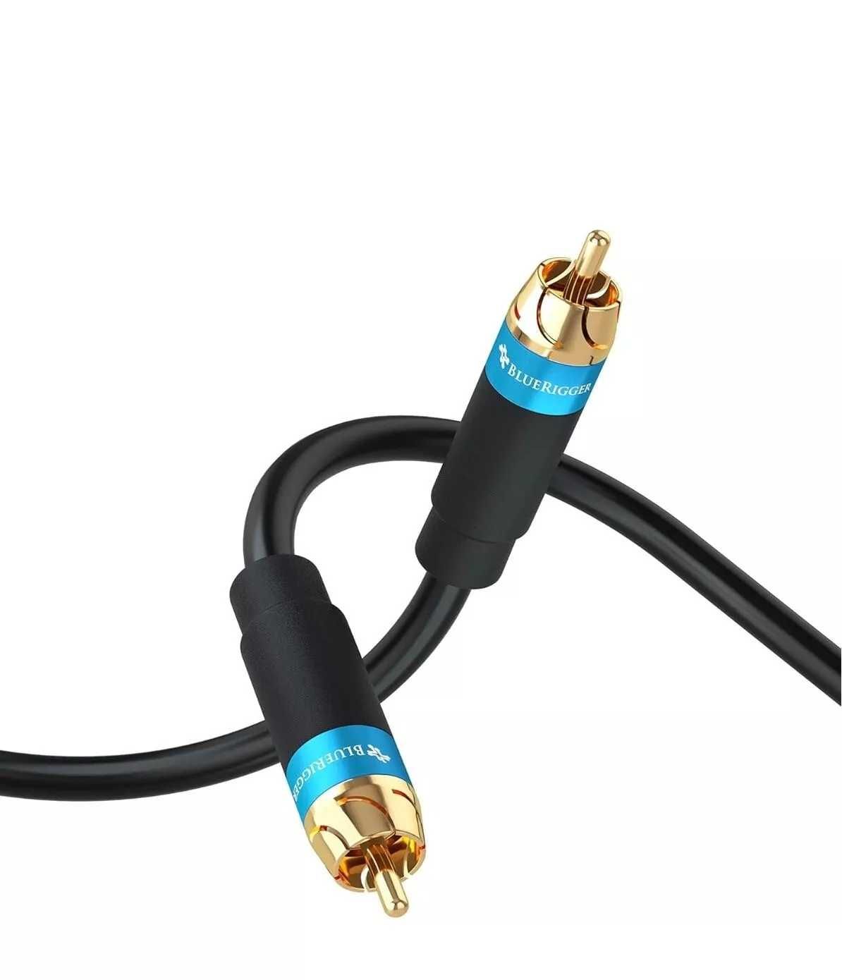 Cablu subwoofer BlueRigger 4.5 metri RCA interconnect de calitate