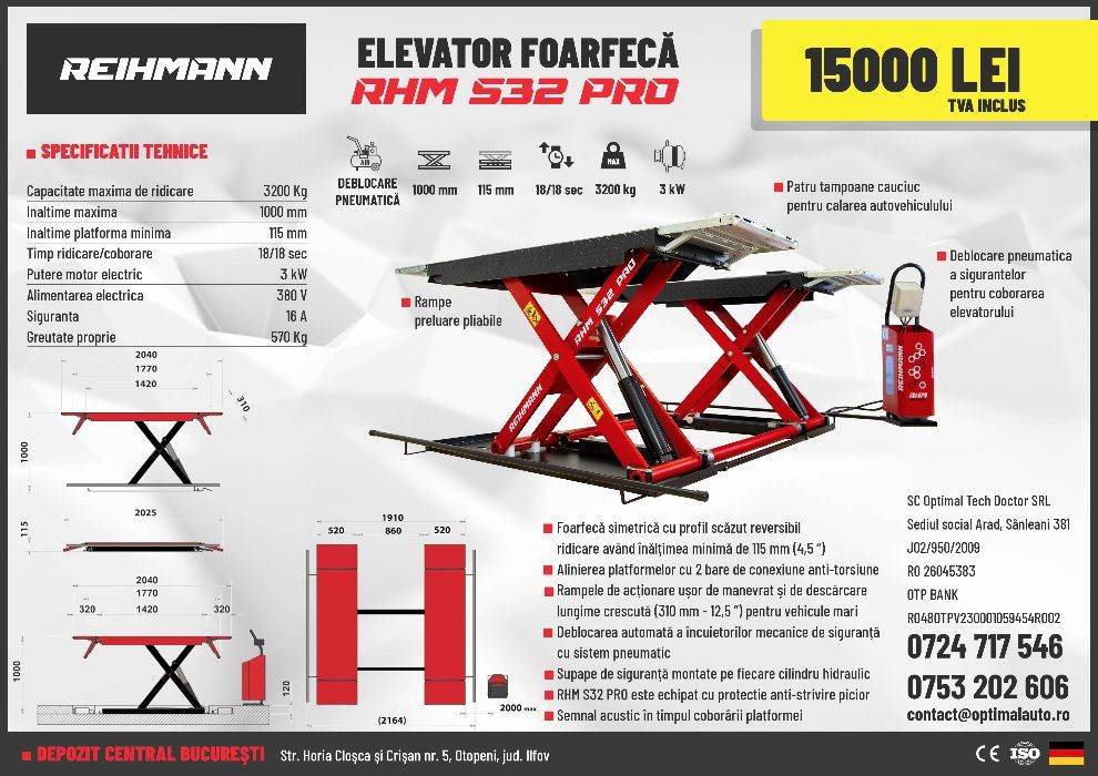 Elevator vulcanizare REIHMANN RHM S32 PRO