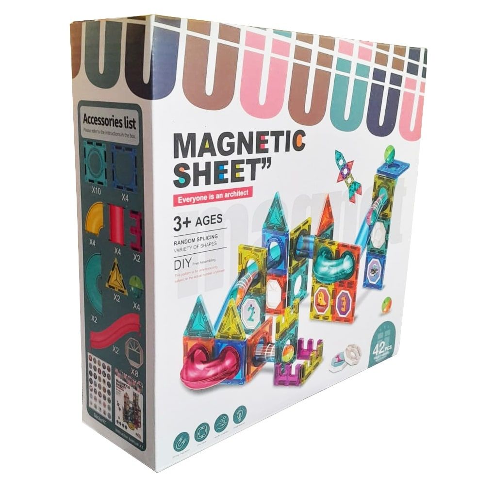 Set construcție magnetic sheets 42 piese