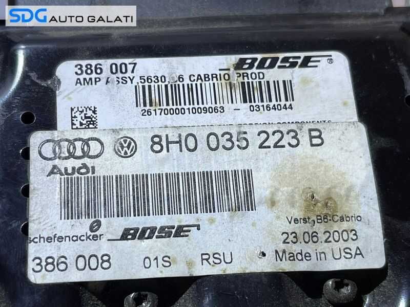 Amplificator Audio BOSE Audi A4 B6 Cabrio Decapotabil 2001 - 2006 Cod 8H0035223B [LR0941]