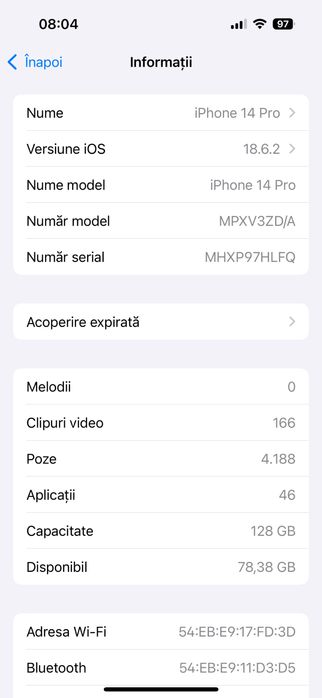 Vand/schimb Iphone 14 pro 128 Gb