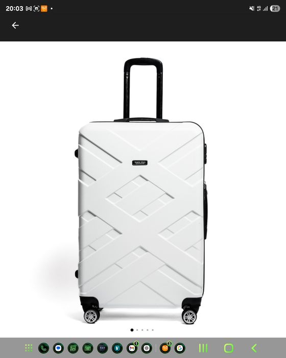 Troler, mediu, TRAVEL POLO, 67x41x29cm A1010, ABS, Alb nou .