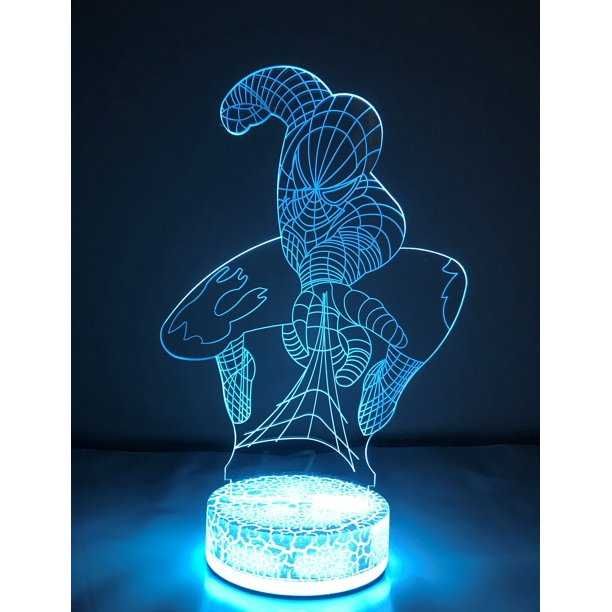 3D лампа,Star Wars,Spiderman,goku,Batman,Mewtwo,Iron Man, Mario