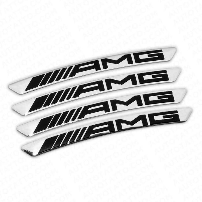 декорация за джанти Mercedes AMG сиви или черни метални стикери