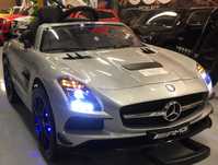Masinuta electrice pentru copii Mercedes SLS AMG cu scaun tapita #Silv