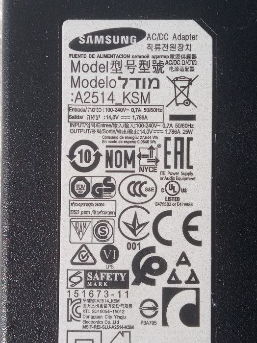 Alimentatoare Samsung  19 V /4,106 A și 14v-1,786a  -  TV, monitor