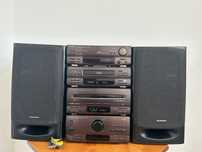 Linie audio Technics CH 750 completa cu  egalizator si boxe originale