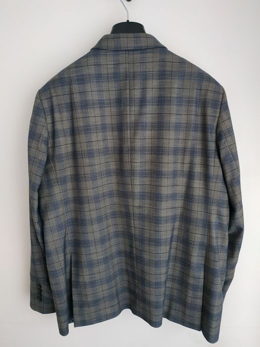 Sacou bărbați Marecom, Nr 58, gri cu dungi albastre și negru, 80% lana