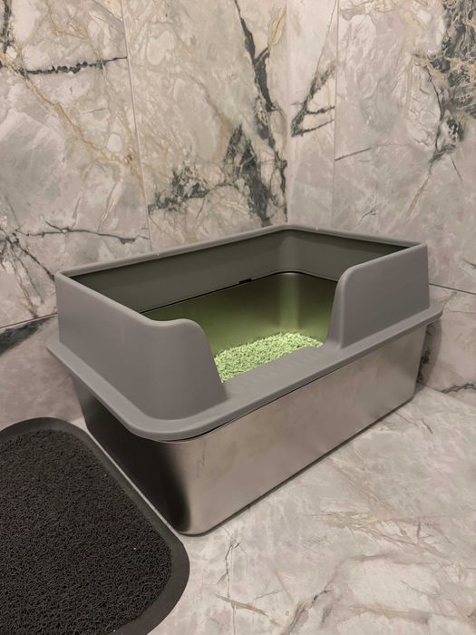 NOU Litiera inox cu capac pentru pisici