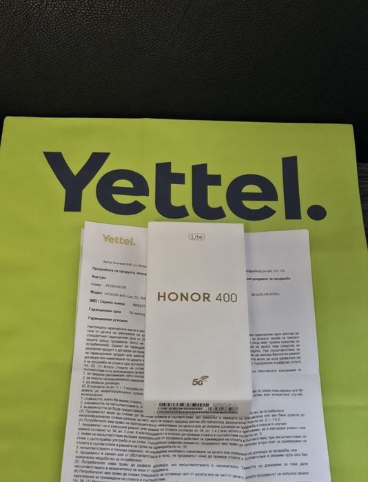 ЧИСТО НОВ 256GB Honor 400 LITE 5G Гаранция от Yettel 3г. до 2028 Green