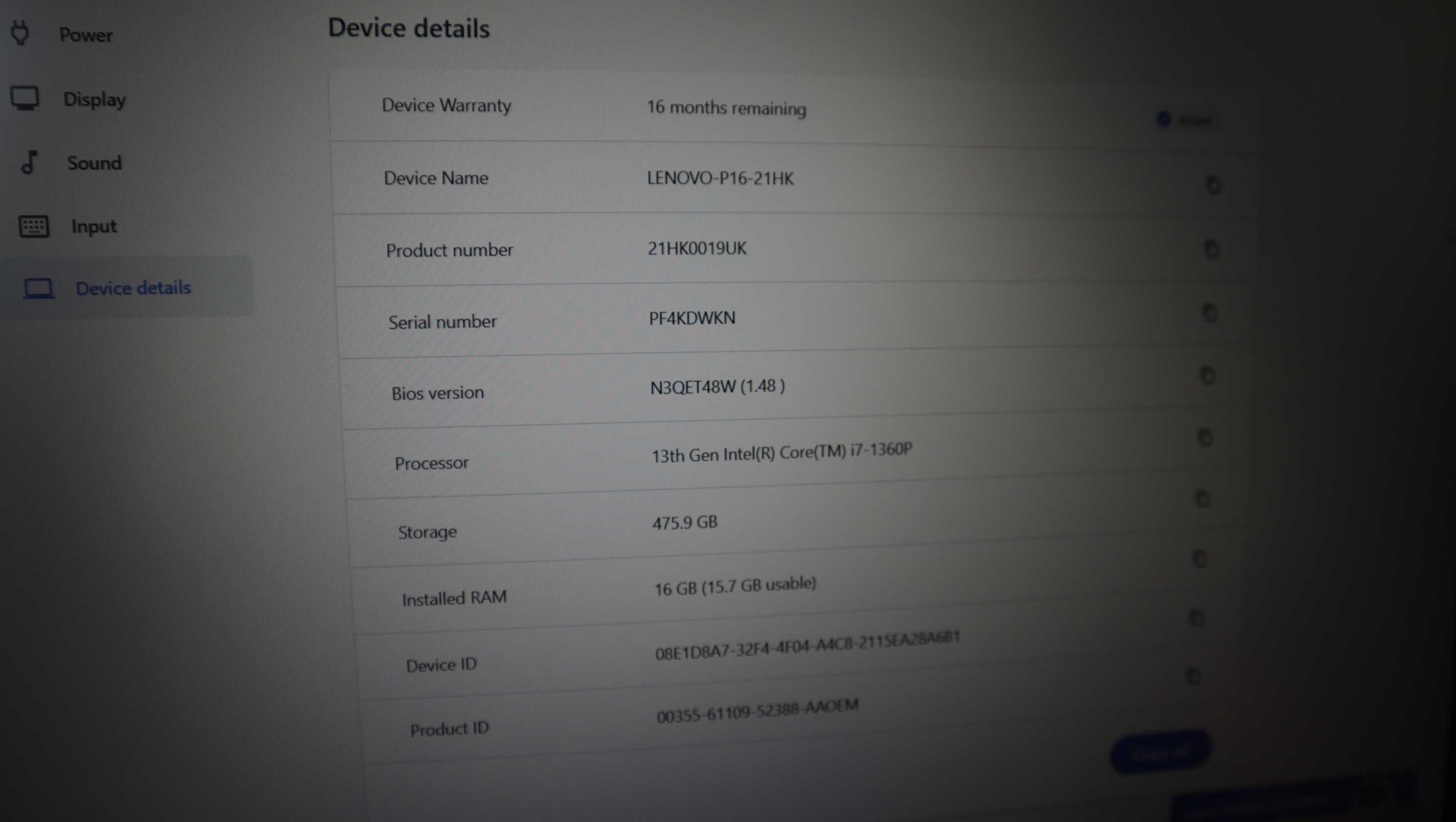 Lenovo ThinkPad P16s Gen2 IPS Nvidia RTX A500 / i7 1360p / 512GB/ 16GB