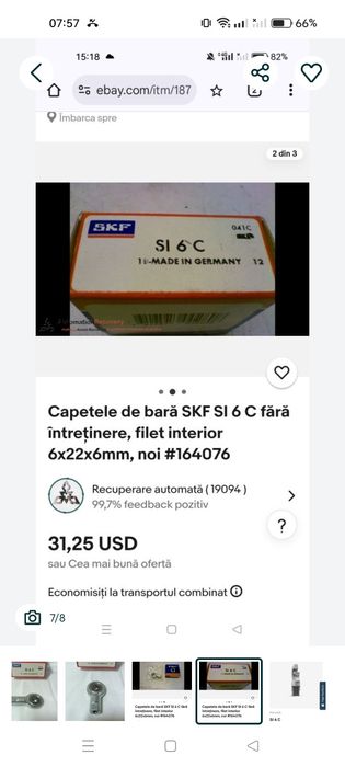 Capate bară SKF S1 6C fara întreținere