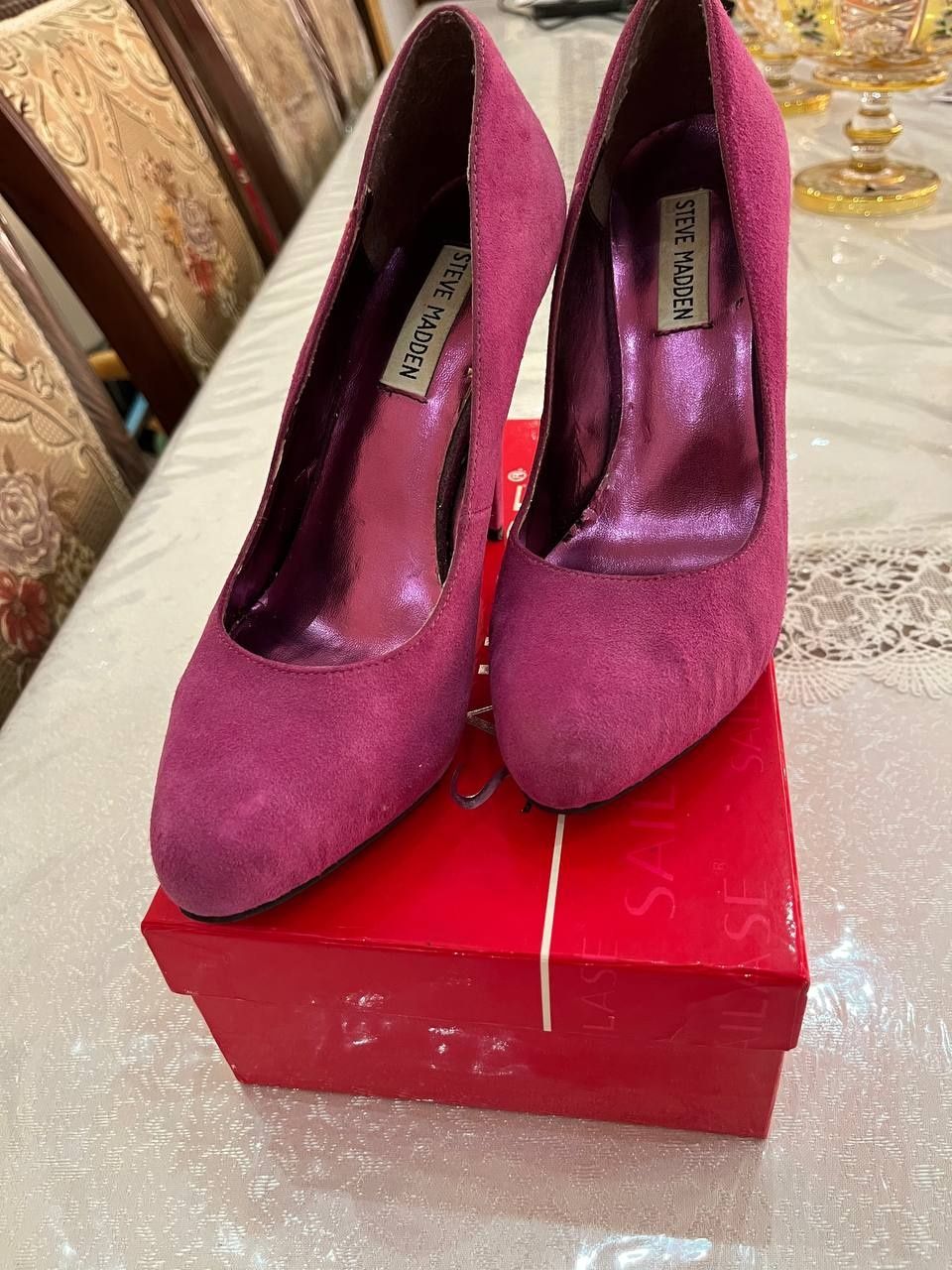 Замшевые туфли грязно розового цвета