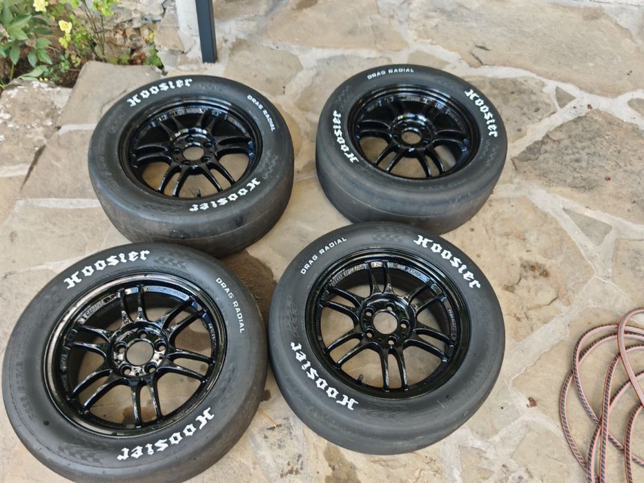 Продавам лети джанти 5х100 и гуми драг радиали hoosier 225 /50/15