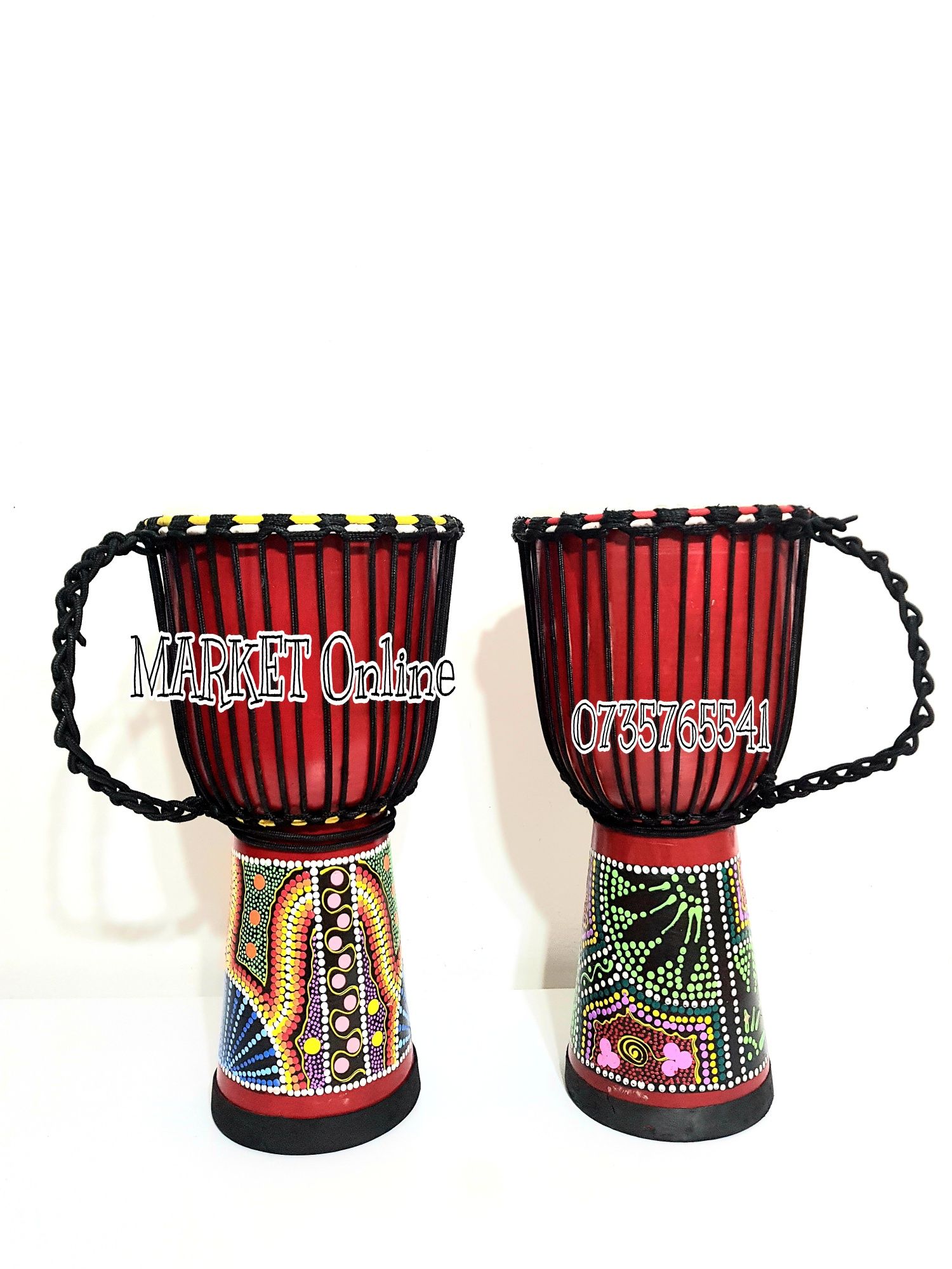 Tarabana Djembe din lemn sculptat Handmade NOU 59 CM 38 CM