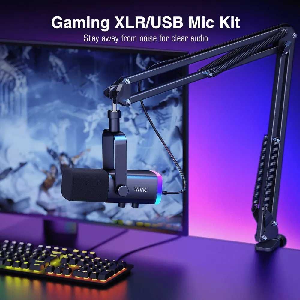 Динамический микрофон Fifine AmpliGame AM8T (Black)