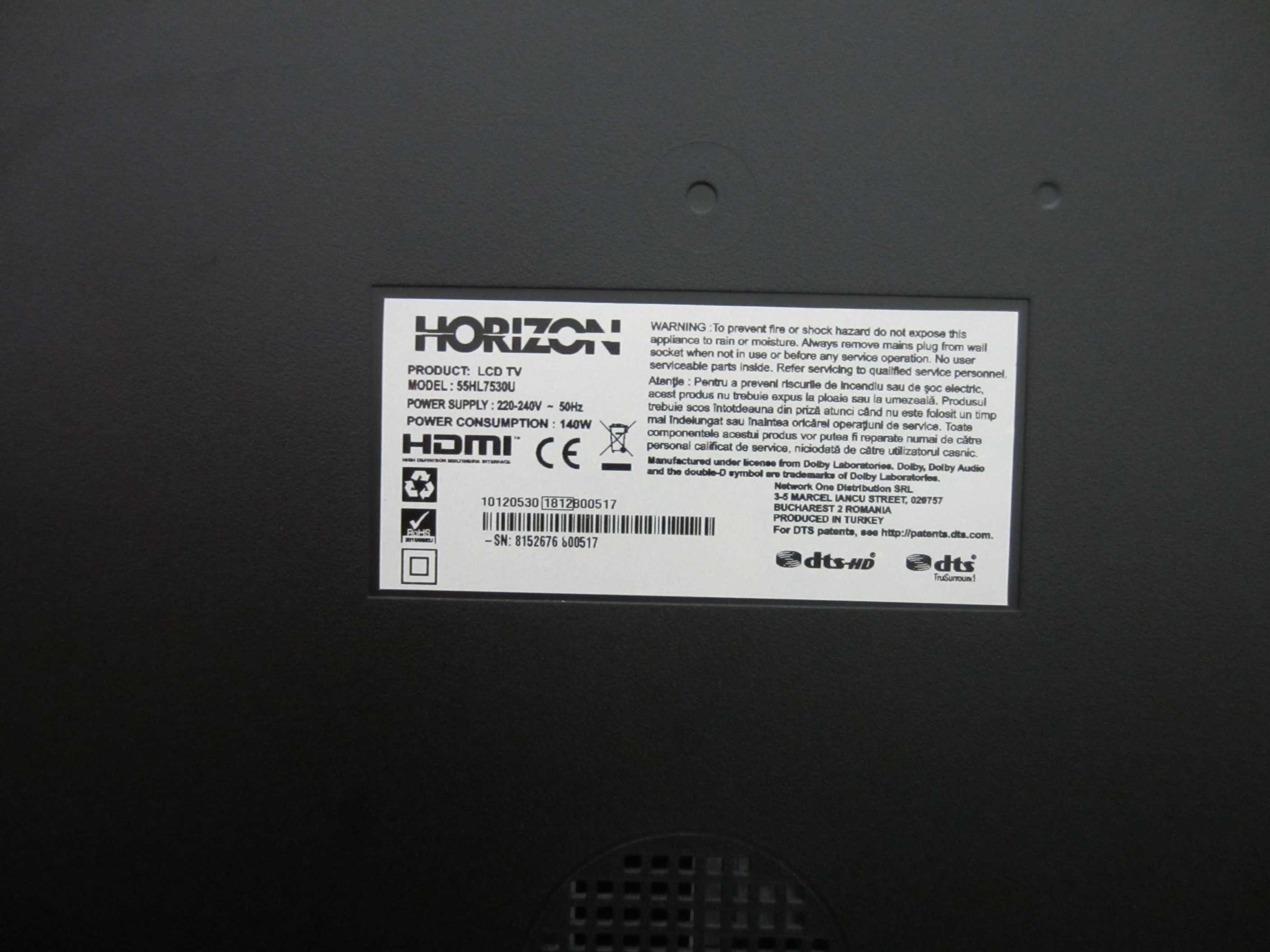 Televizor LED Horizon 55HL7530U, 139 cm, Smart, 4K Ultra HD-ieftin
