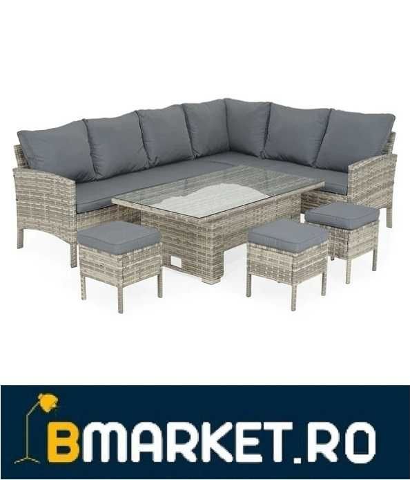 Set Mobilier Exterior gradina/terasa canapea/colțar + 3 taburete+ masa