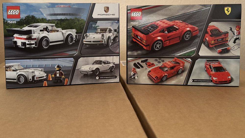 Lego Speed Champions Ferrari F40 75890; Ferrari 488 GT3 75886