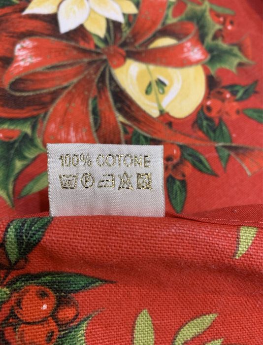 Ocazie.Fata masa rosie 140x220, VINGI Italia 100% bumbac, de sarbatori