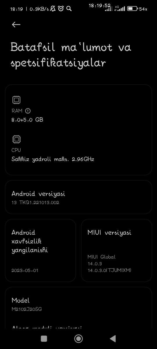 Poco x 3 Pro 8/256 GB 
Karobkadan ozim ochkanman umuman ay