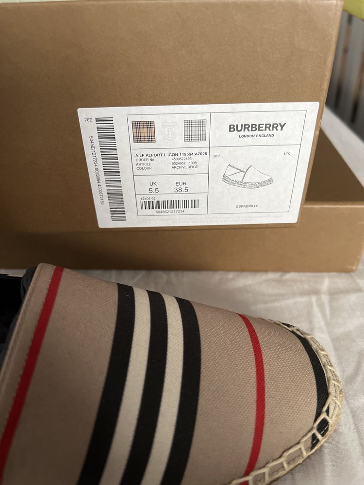Burberry Icon stripe espadrilles - marimea 38.5