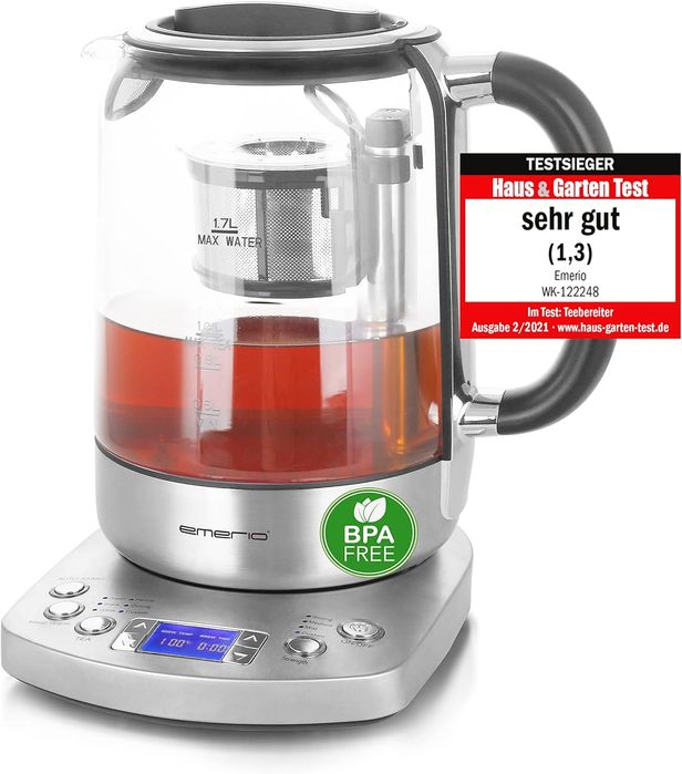 Fierbător Automat Ceai Emerio WK-122248, 1.7L, 2200W, Nou