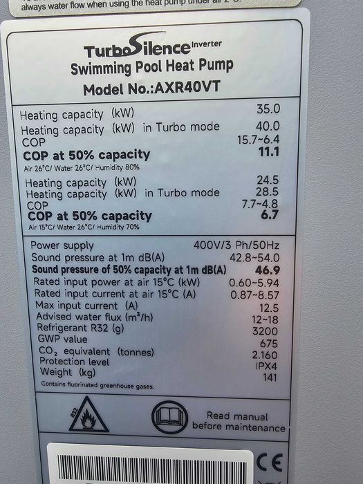 Термопомпа за плувен басен - за около 150 кубика басейни