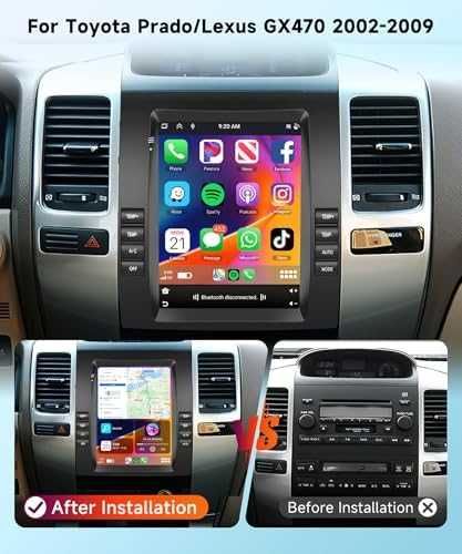 Нова 9.7" Android 13 CarPlay GPS мултимедия за Toyota Prado 120 кола