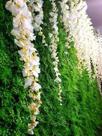 Flori wisteria artificiale matase lungi albe pt panou nunta decor