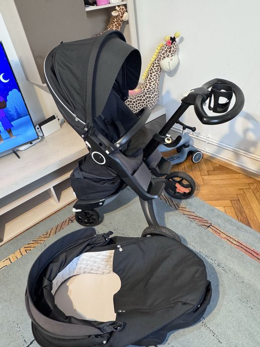 Caruț stokke V 6 cu capotina XXL 2 în 1