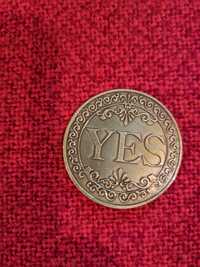 Уникална медна монета на решенията с Да и Не ( Yes and No)