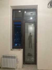 Дверь балкона с окном алюминий