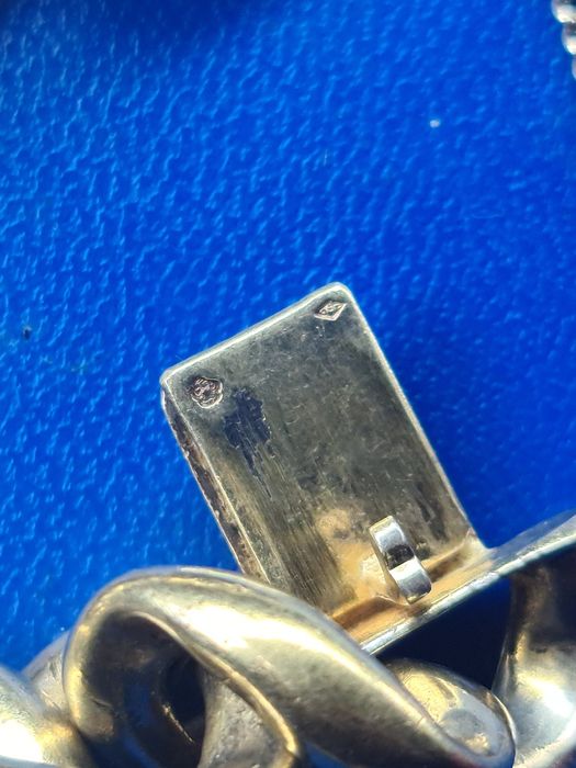 N bratara argint masiv 950,aurita 19 cm,lata 2 cm,stare buna