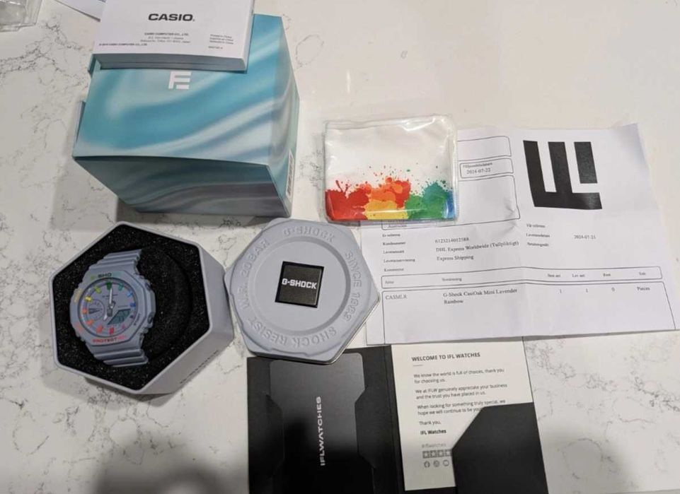 G Shock casioak mini Lavender rainbow - Ifl watches