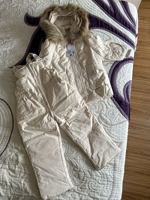 Ски екип яке с гащеризон за дете с гъши пух