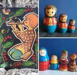 Лот Красиви Стари Дървени Сувенири Кукли Матрьошки СССР