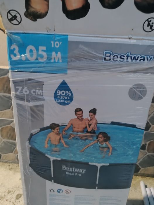 Vând piscină 3.05 m,76cm înălțime