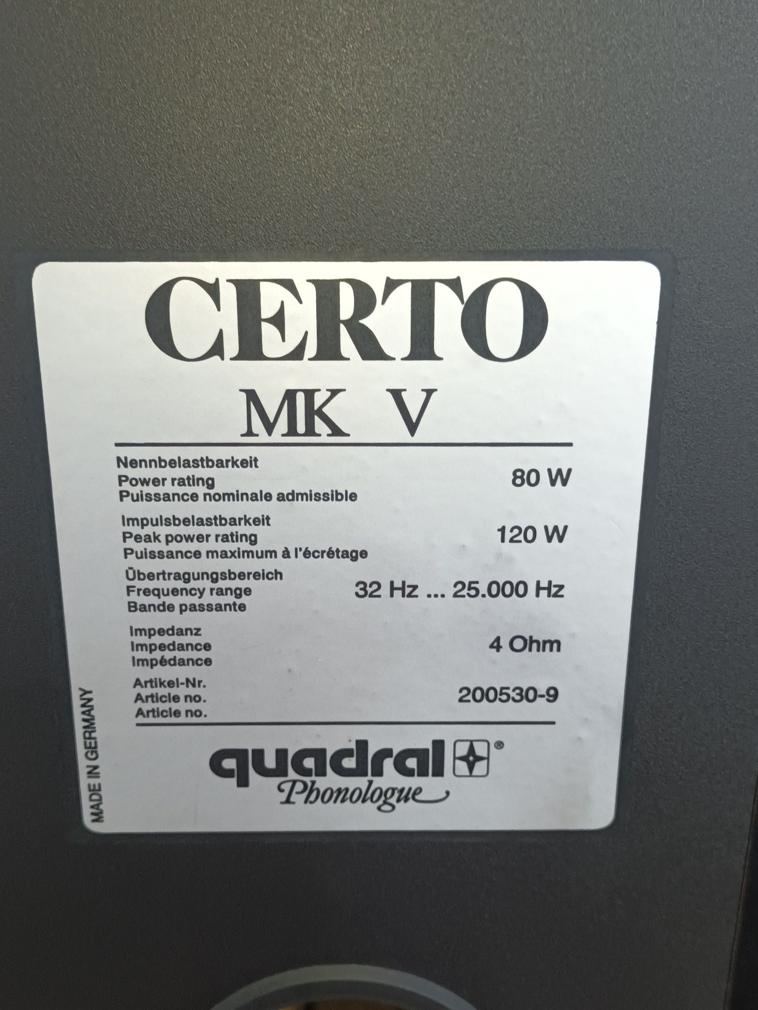 Продавам тонколони Quadral Certo mk V