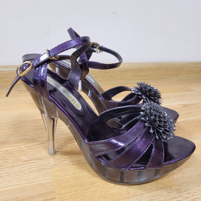 Лилав комплект обувки и чанта