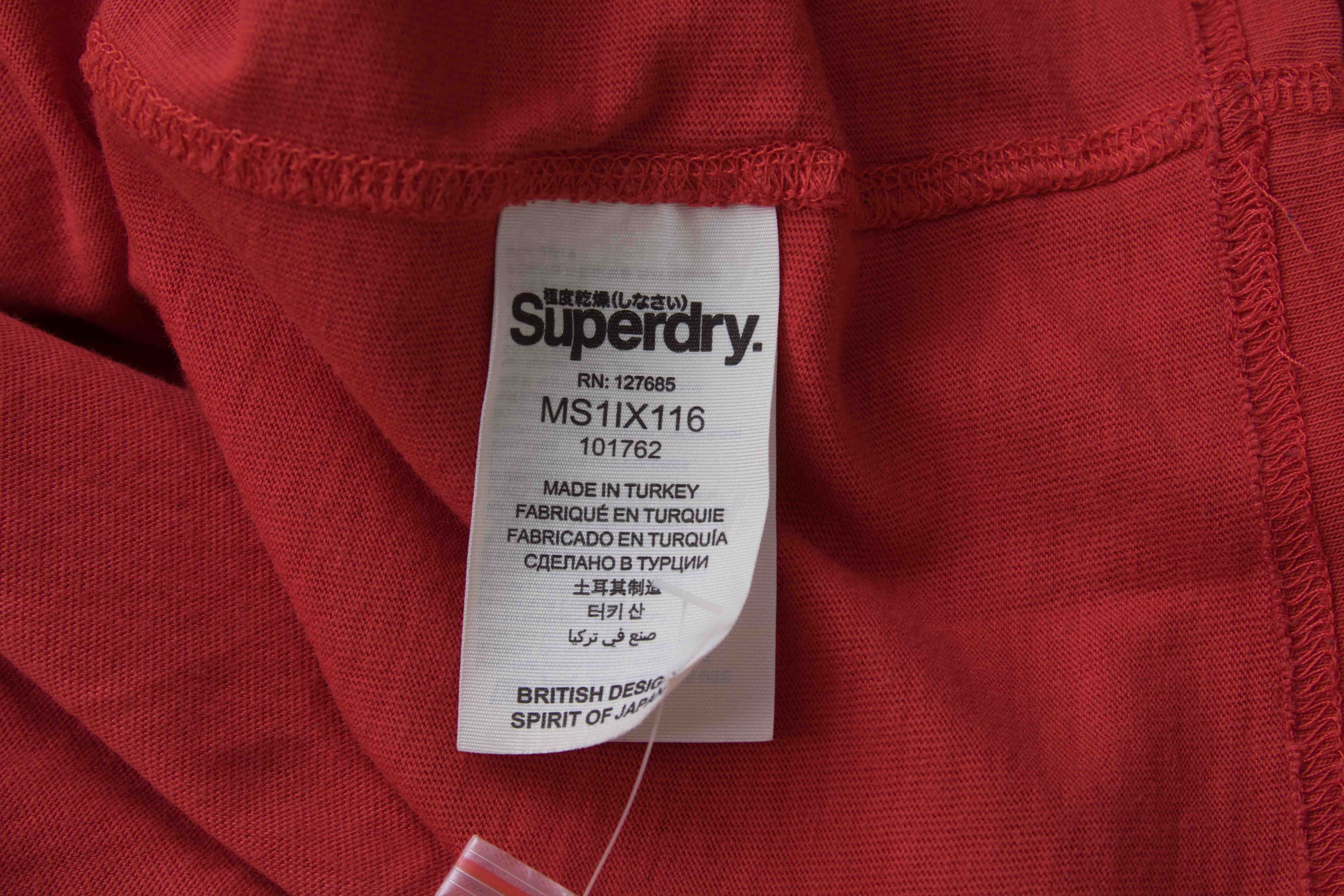 SUPERDRY Мъжка червена тениска размер XL