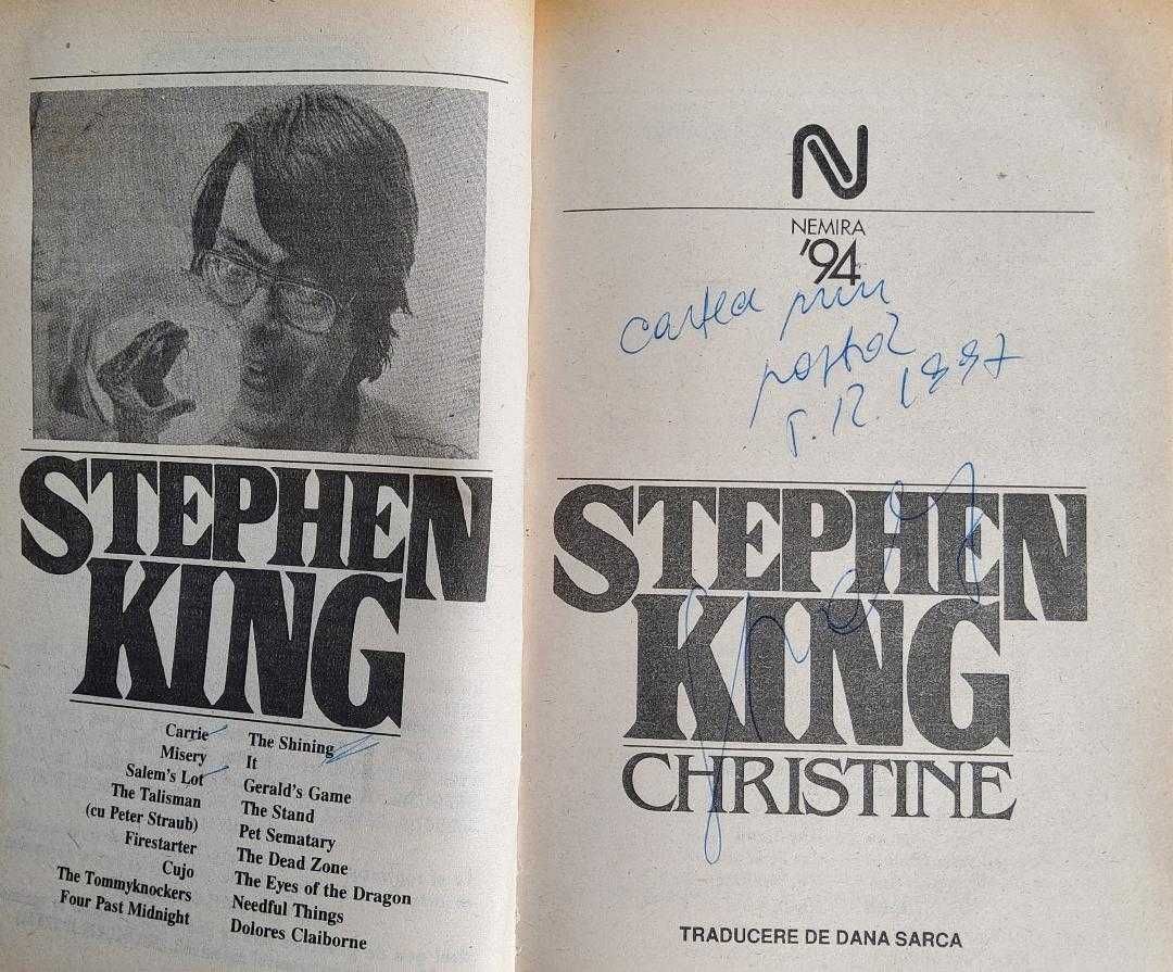 Christine - Stephen King, Nemira, Babel Horror, Data apariției 1994