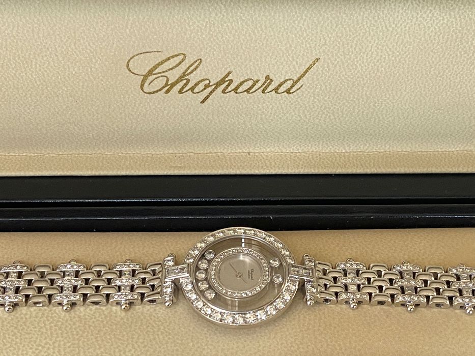 18K Златен Часовник Chopard Happy Diamond с Диаманти; Топ Оферта!