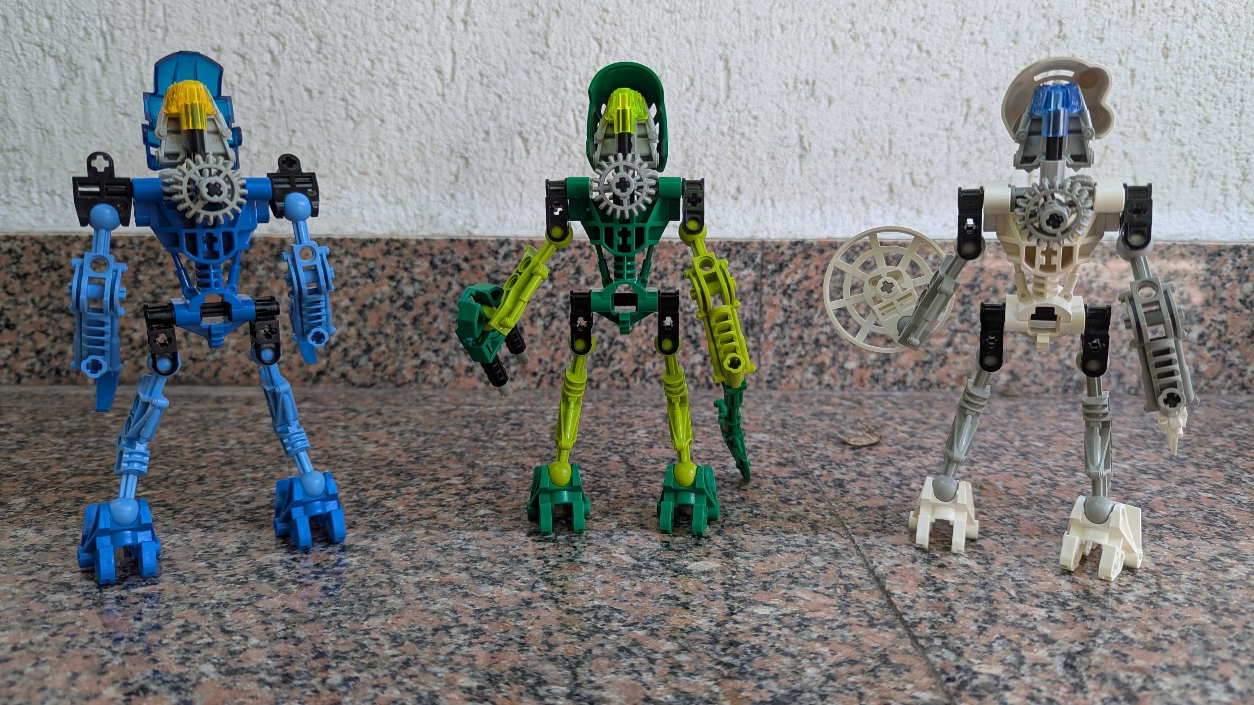 3 seturi LEGO Bionicle: Gali, Lewa, Kopaka