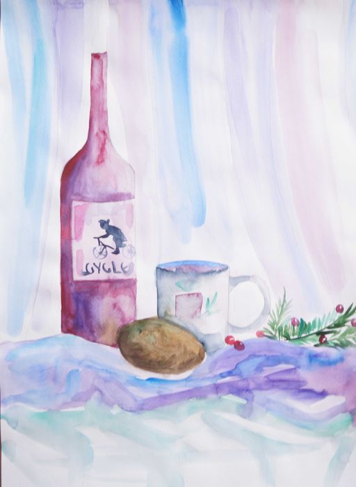 Картина, Натюрморт с вино