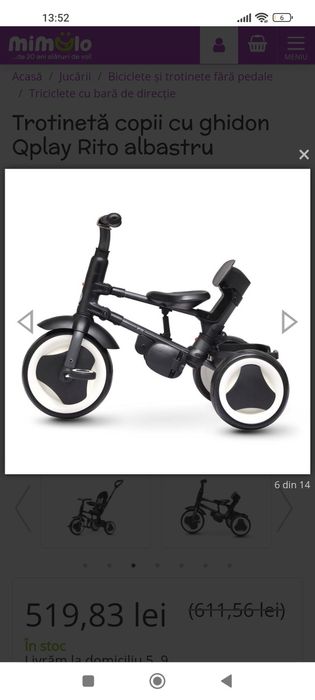 Tricicletă Qplay Rito