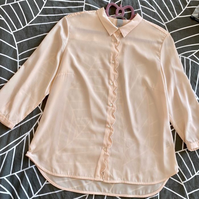 Bluza roz de dama tip camasa H&M marimea 42 XL