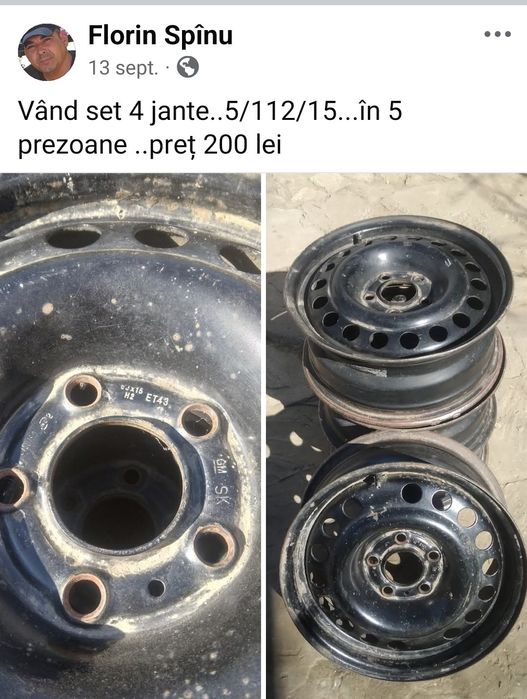 Vând Jante set 4 buc.