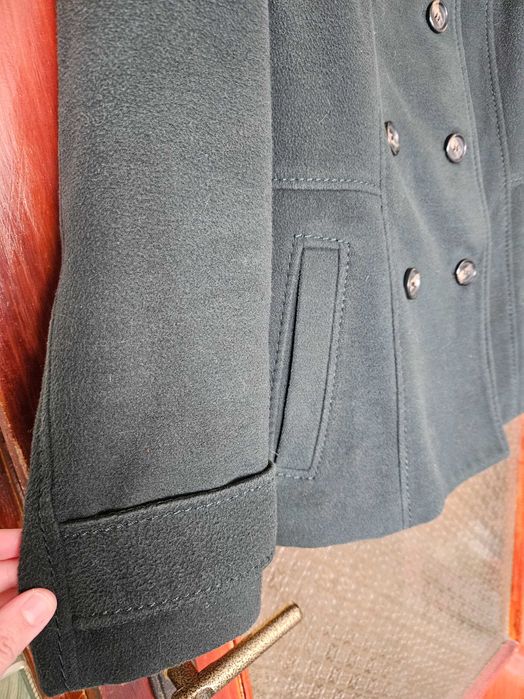 H&M Дамско палто с двуредно закопчаване тъмно зелено р-р 38 М