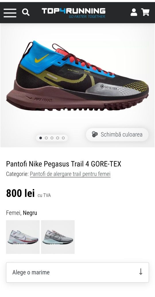 Pantofi running Nike React Pegasus 4 GORE-TEX, adidasi alergare Nr. 39